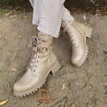 Fashion Boots Khaki Goldene Details New