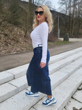 Jeansrock mit Schlitz "Blau"