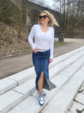 Jeansrock mit Schlitz "Blau"