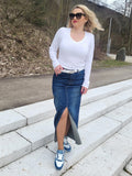 Jeansrock mit Schlitz "Blau"