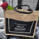 "HELLO WEEKEND" shopping bag