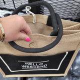 "HELLO WEEKEND" shopping bag