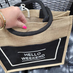 "HELLO WEEKEND" shopping bag