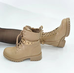 Fashion Boots Khaki Goldene Details New