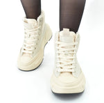 Sneaker Beige Schuhe Gefüttert NEW