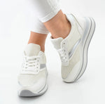 Fashion Glitzer Sneaker Weiß/Silber  Superfresh