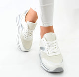 Fashion Glitzer Sneaker Weiß/Silber  Superfresh