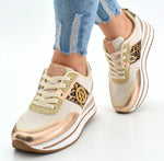 Fashion Sneaker Beige Animal-Print