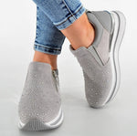 Fashion Glitzer Keilsneaker "Grau"