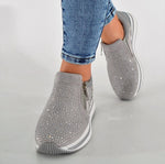 Fashion Glitzer Keilsneaker "Grau"