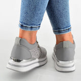 Fashion Glitzer Keilsneaker "Grau"