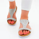 Glitzer Strass Sandalen Silber