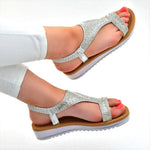 Glitzer Strass Sandalen Silber