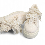 Plateau-Sneaker Beige/Spitze