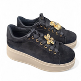 Plateau-Sneaker "Schwarz/Goldene Details"