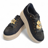 Plateau-Sneaker "Schwarz/Goldene Details"