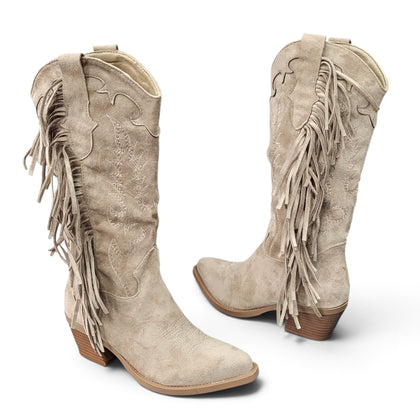 Cowboystiefel "Beige" Stiefeletten