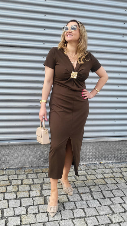 Kleid in Schokoladenbraun