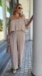 Plissee "Jumpsuit" Beige