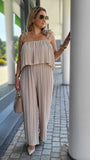 Plissee "Jumpsuit" Beige