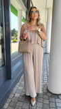 Plissee "Jumpsuit" Beige