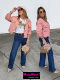 Jacke in Beige & Corale