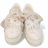 Plateau-Sneaker Beige/Spitze