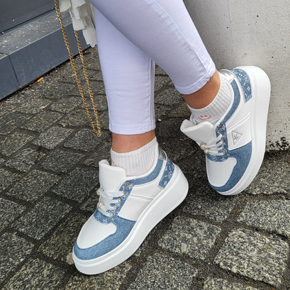 Sneaker "Weiß/Blau"