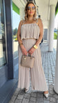 Plissee "Jumpsuit" Beige