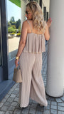 Plissee "Jumpsuit" Beige