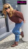 Pullover/Oberteil mit Löcher"Braun "