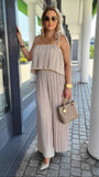 Plissee "Jumpsuit" Beige