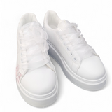 Plateau-Sneaker "Weiß/Blumenmuster"