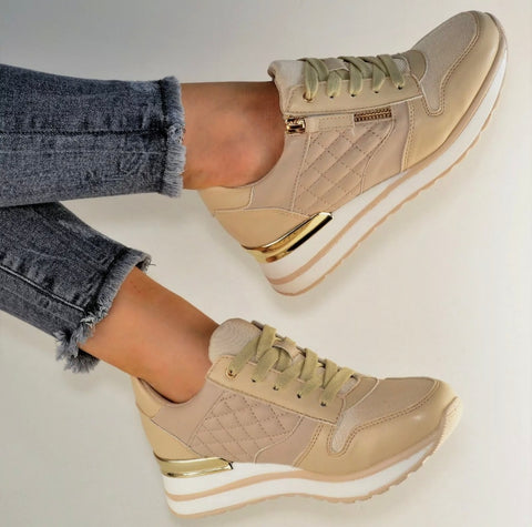 Sneaker Barbara Gold Beige Neu