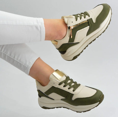 Sneaker Beige Khaki Gold NEW